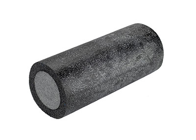 CanDo 2-Layer Round Foam Roller - 6" x 15" - Black - Extra-Firm