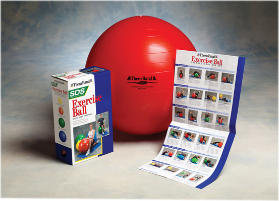 TheraBand Inflatable Exercise Ball - Pro Series SCP - Red - 22" (55 cm), Retail Box