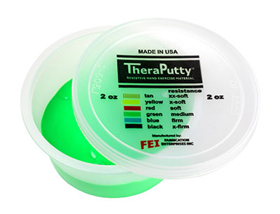 CanDo Antimicrobial Theraputty Exercise Material - 2 oz - Green - Medium