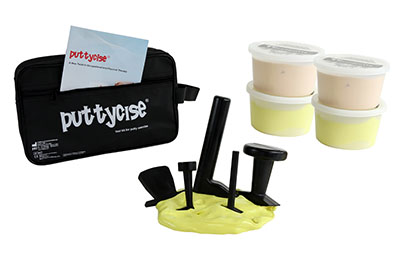 Puttycise 5-piece tool set w/carry bag, manual, 2 x 1 lb yellow and 2 x 1 lb tan putty