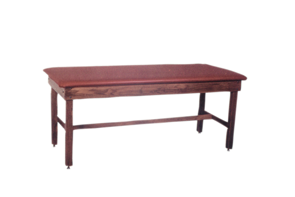 wooden treatment table - H-brace, upholstered, 72" L x 24" W x 30" H