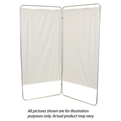 Standard 2-Panel Privacy Screen - White 6 mil vinyl, 35" W x 68" H extended, 19" W x 68" H x1.5" D folded