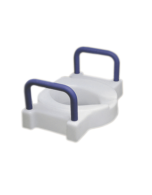 Elevated toilet seat with arms, extra wide