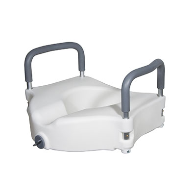 Drive, Elevated Raised Toilet Seat with Removable Padded Arms, Standard Seat