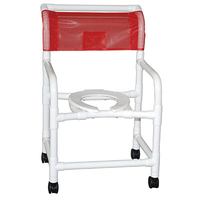 MJM International, wide shower chair (22"), twin casters (3")