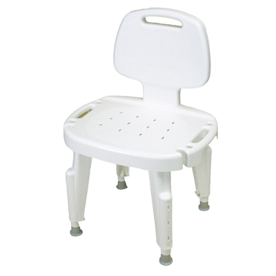 Adjustable shower seat with back , no arms