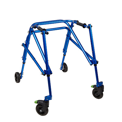 Klip Posterior walker, four wheeled, blue, size 3