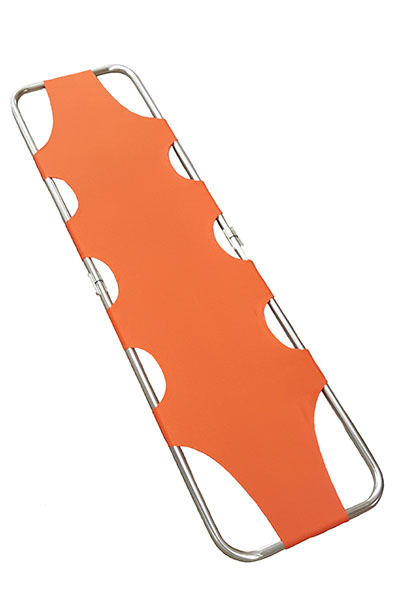 Flat Folding Stretcher, Aluminum, Orange