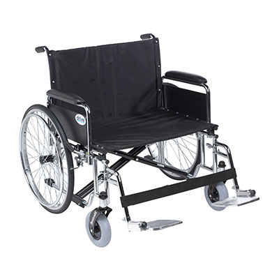 Sentra EC Heavy Duty Extra Wide Wheelchair, Detachable Full Arms, Swing away Footrests, 30" Seat
