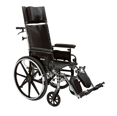 Drive, Viper Plus GT Full Reclining Wheelchair, Detachable Full Arms, 16" Seat