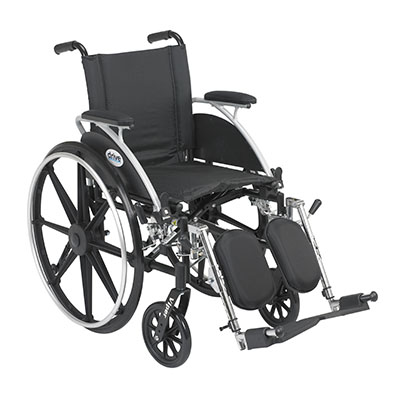 Drive, Viper Wheelchair with Flip Back Removable Arms, Desk Arms, Elevating Leg Rests, 12" Seat