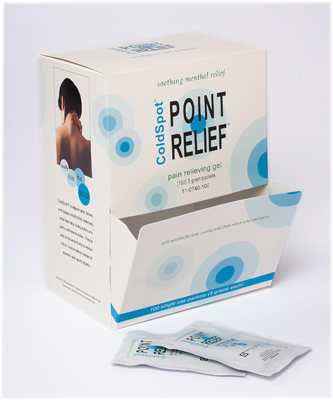 Point Relief ColdSpot Lotion - Gel Packet - 5 gram, Dispenser Box of 100