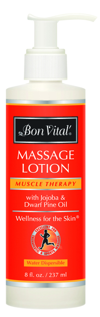 Bon Vital Muscle Therapy Massage Lotion - 8 oz with Pump - Case of 72