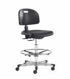 Self Skin Ergonomic Laboratory Chair with Seat and Back Tilt and Brushed Aluminum Base with Toe
