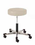 Physician Exam Stool with Spin Lift and Brushed Aluminum Base with Toe Caps