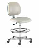 Ergonomic Laboratory Chair with Brushed Aluminum Base with Toe Caps