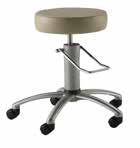 Hydraulic Surgical Stool with Silver Column and Polished Aluminum Base