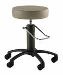 Hydraulic Surgical Stool with Black Column and Black Aluminum Base