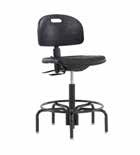 Self Skin Ergonomic Laboratory Chair with Seat and Back Tilt and Black Tubluar Steel Base with