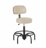 Lab Stool with Single Leaver Release and Five Leg Tublar Steel Base with Foot Ring and Glides