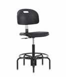Self Skin Ergonomic Laboratory Chair with Black Tubular Steel Base with Foot Ring and Glides