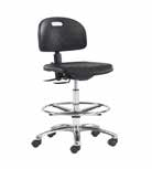 Self Skin Ergonomic Laboratory Chair with Seat and Back Tilt and Polished Aluminum Base
