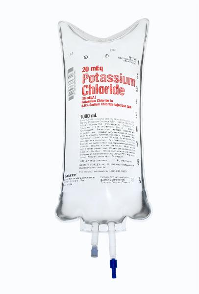 Baxter™ 20 mEq/L Potassium Chloride in 0.9% Sodium Chloride Injection, 1000 mL VIAFLEX Container