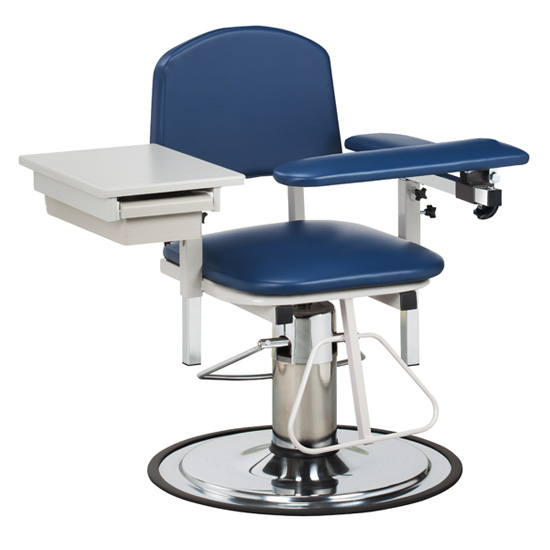 H Series, Padded, Blood Drawing Chair with Padded Flip Arm and Drawer