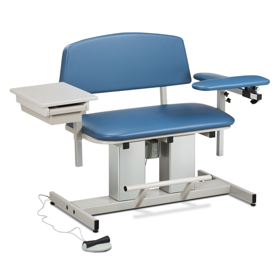 Power Series, Bariatric, Blood Drawing Chair with Padded Flip Arm and Drawer