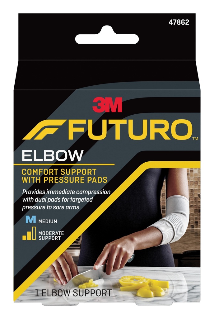 3M Futuro Comfort Elbow with Pressure Pads, M 2ct, 6/cs 47862ENR