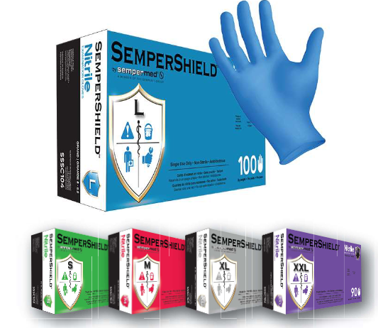 Sempermed USA Glove, Exam, Nitrile, Small, Blue, 100/bx, 10 bx/cs