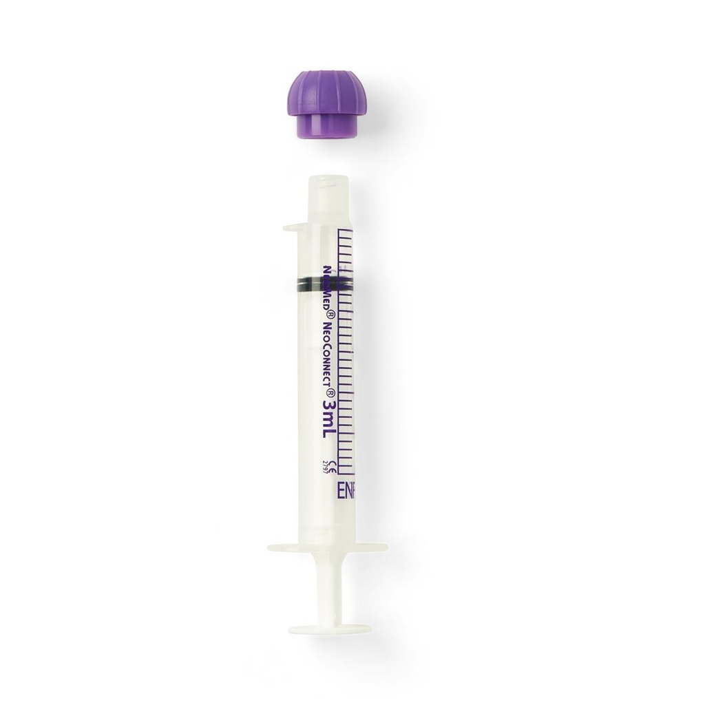 Avanos Medical, Inc. ENFit Oral Syringe, 3 ml, Purple, Sterile, 200/cs