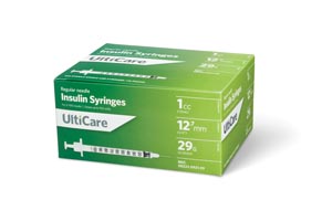 UltiMed, Inc. Insulin Syringe, 1cc, 29G x ½", 100/bx