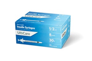 UltiMed, Inc. Insulin Syringe, 1/2cc, 30G x 5/16", 100/bx