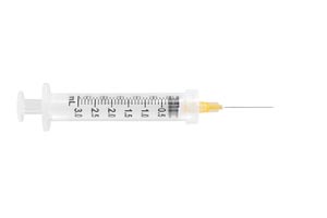 UltiMed, Inc. Safety Syringe, Detachable Needle, 3mL, 25G x 1", 100/bx