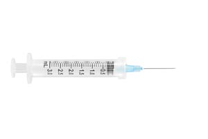 UltiMed, Inc. Safety Syringe, Detachable Needle, 3mL, 23G x 1", 100/bx