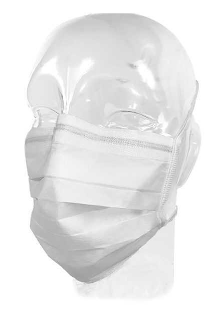 Aspen Surgical Mask, High Filtration, w/Stretch Knit Ties, White, 25/cs