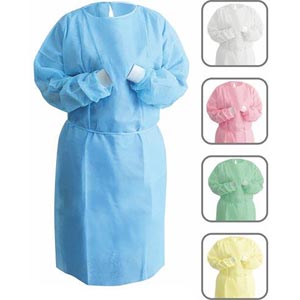 Dukal Corporation Isolation Gowns, SMS Material, Small, Blue, 10/bg