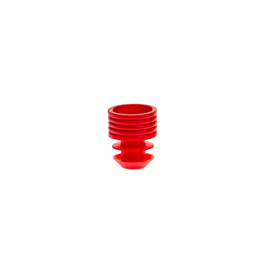 Simport Scientific Flange Plug Cap, 12mm, Polyethylene, Red, 1000/pk