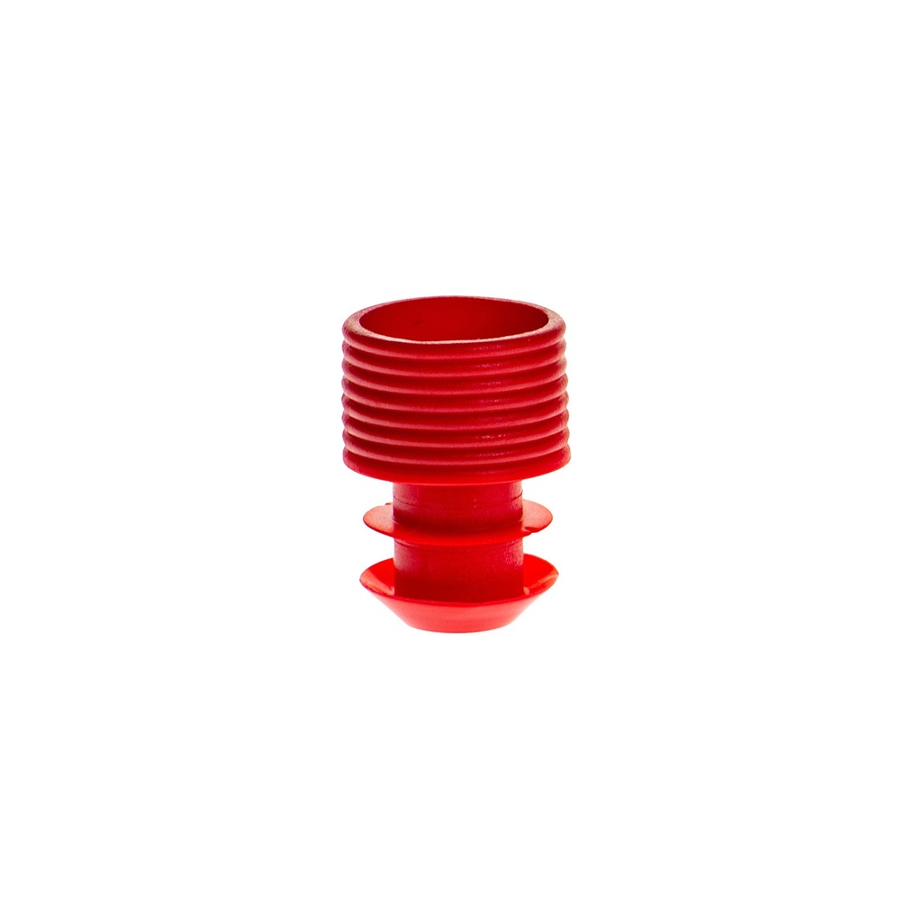 Simport Scientific Flange Plug Cap, 16mm, Polyethylene, Red, 1000/pk