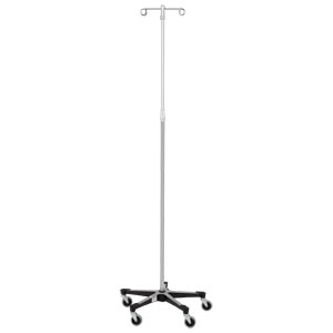 Blickman Industries IV Stand, 2 Hook, 5 Leg Base On Casters