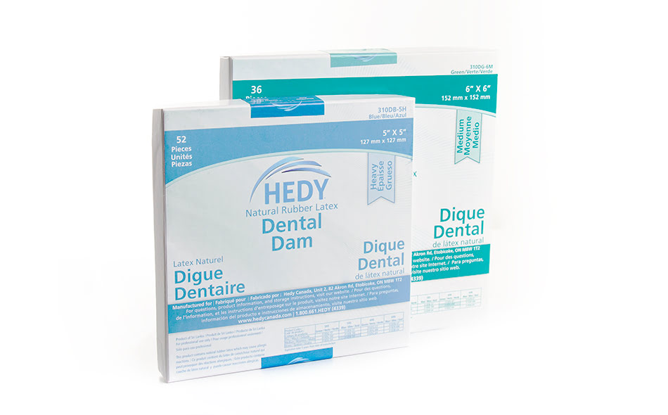 Medicom, Inc. Dental Dam, 5" x 5", Thin Gauge, Green, 52/bx, 1bx/ea