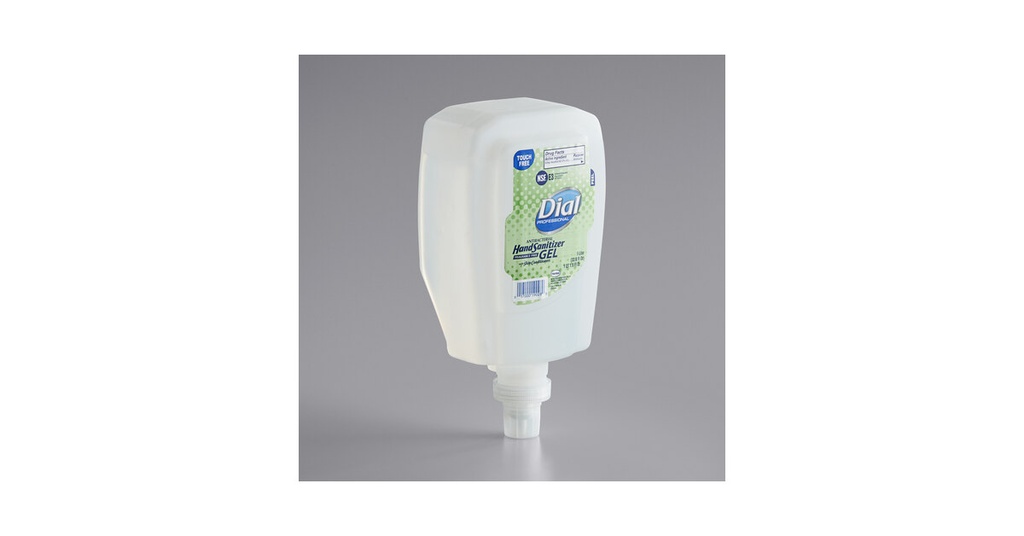Dial Corporation Gel Hand Sanitizer, FIT Touch Free, 1 Liter Refill, 3/cs