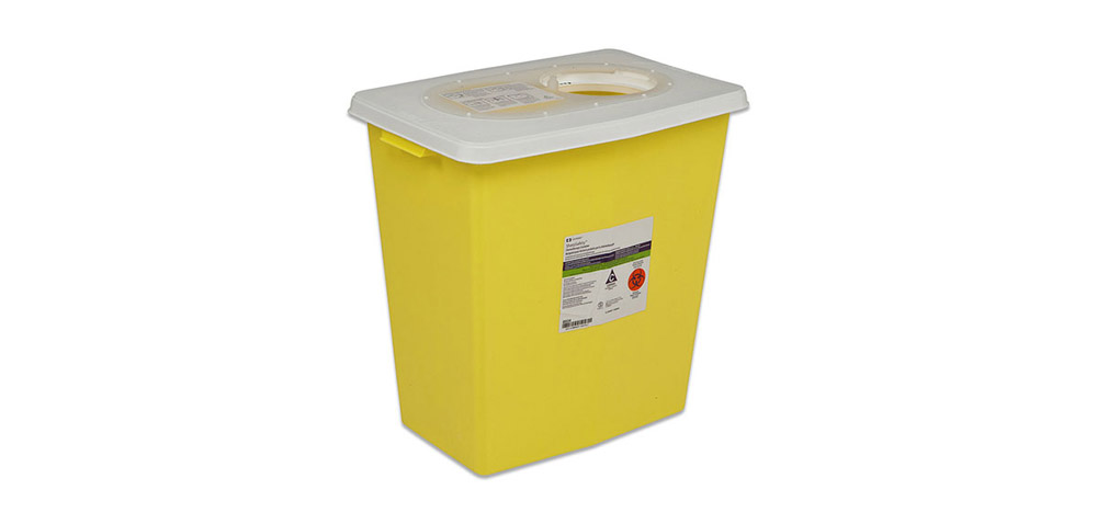 Cardinal Health Sharps Container, 8 Gal, Yellow, 10/cs 