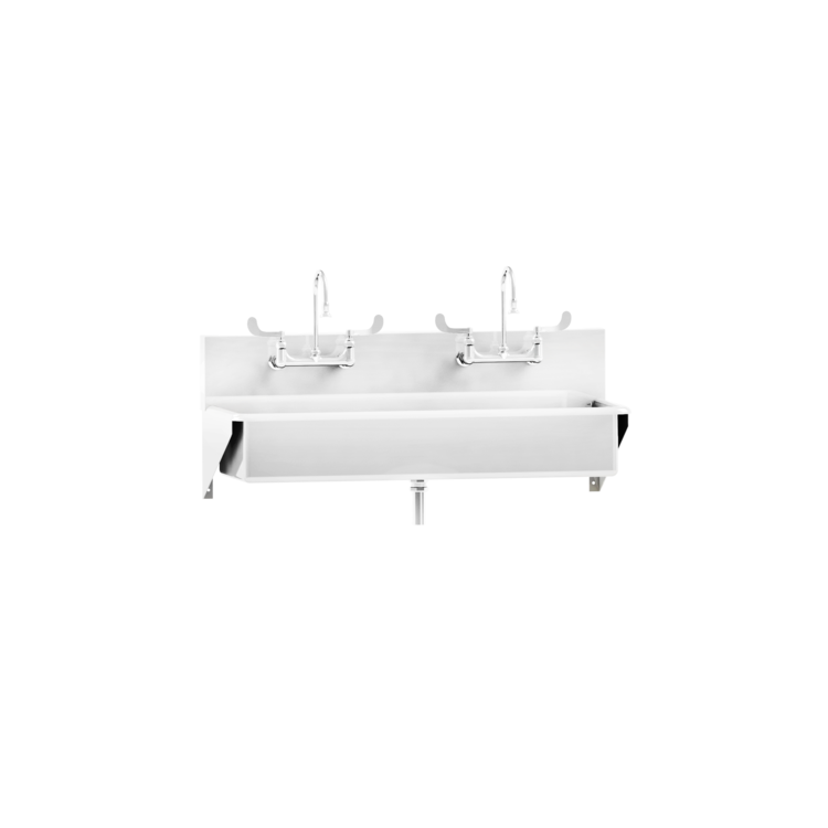 Blickman Industries Windsor Scrub Sink, (2) Place, Elbow Action Control