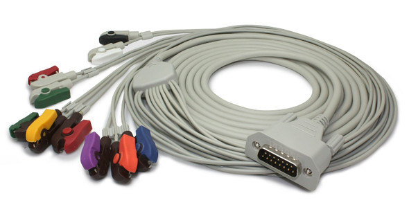 Edan Diagnostics ECG Cable, Snap Style, AHA for DX12, Sampling Box