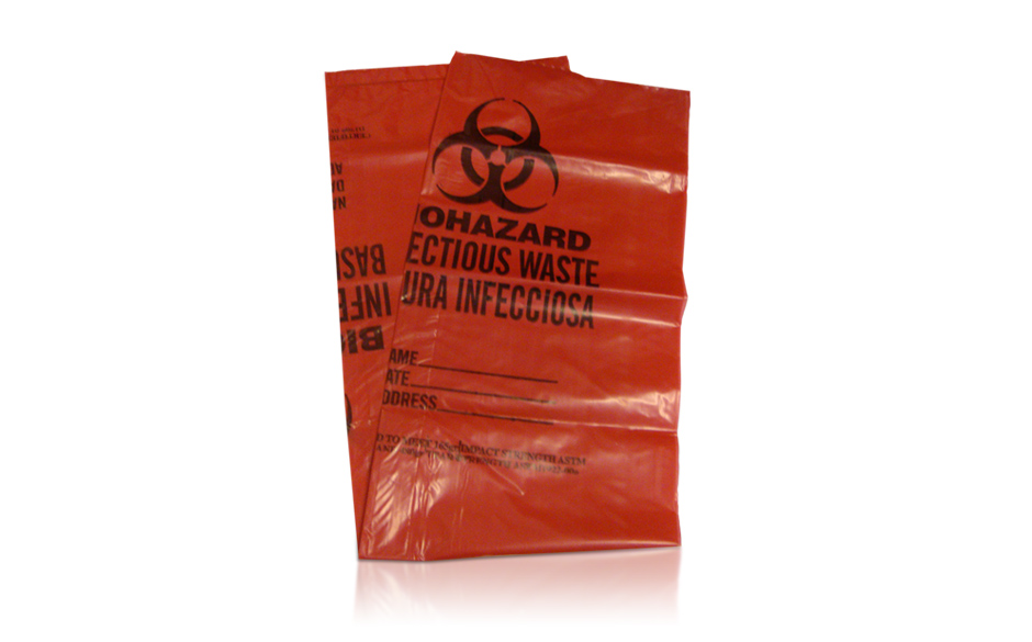 Safetec of America Red Biohazard Bag, 24" x 24", 1.25mil, 8-10 gal