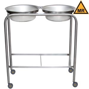 Blickman Industries Snyder Double Basin Solution Stand w/Basin, H-Brace