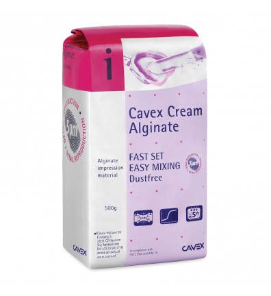 Dukal Corporation Cavex Cream Alginate, Fast Set, Dust-free, 500g bag, 20 bg/cs