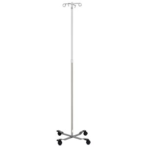 Blickman Industries IV Stand, Economy, 4 Hook, Secure Grip Hooks, Wall Saver Base